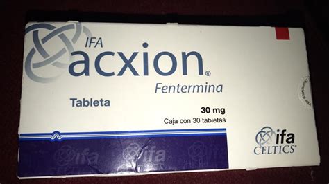 Por otra parte, la dosis de fentermina o Acxion es muy alta y tendrs efectos parecidos al Triotex lo que es riesgoso. . Acxion fentermina 30 mg
